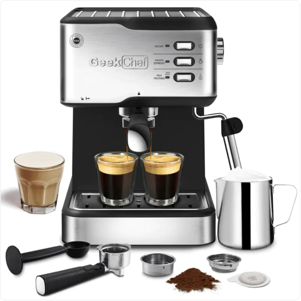 Geek Chef 20-Bar Espresso Machine with Milk Frother